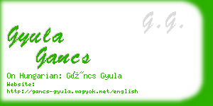 gyula gancs business card